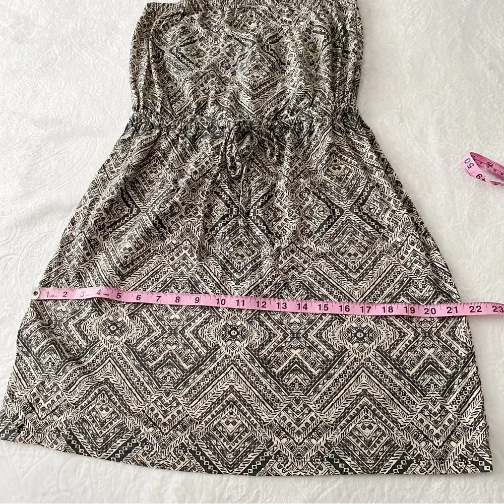 Tribal Print Black & Off White Strapless Mini Dress - Picture 6 of 9